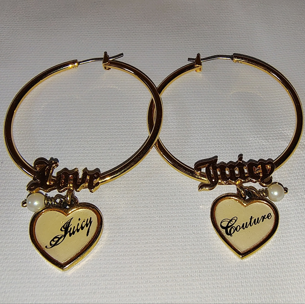 Vintage Juicy Couture Gold Hoop Earrings